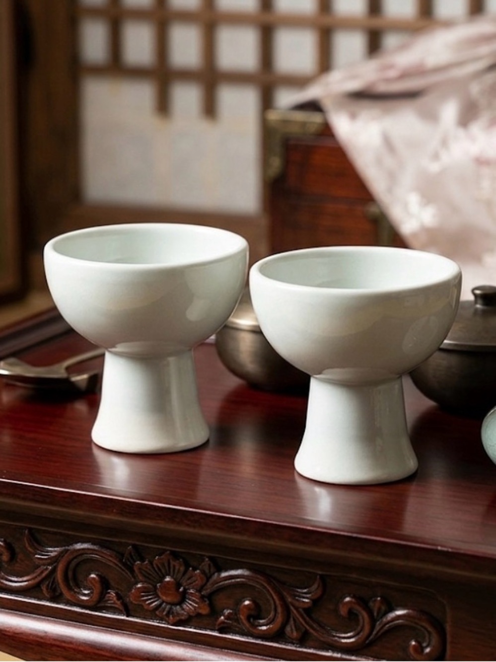 Set of 2 (Kwangjuyo) Korean Ceramic Bell Cups